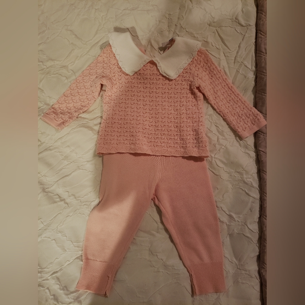 Janie and Jack baby sweater and pants set,  sz 6-12 months